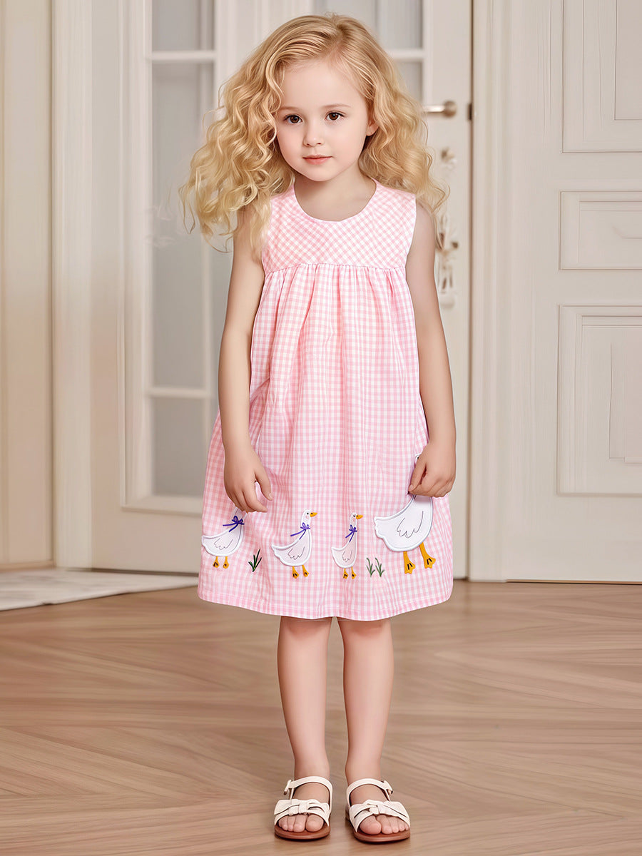Girls’ Gingham Goose Sleeveless Dress