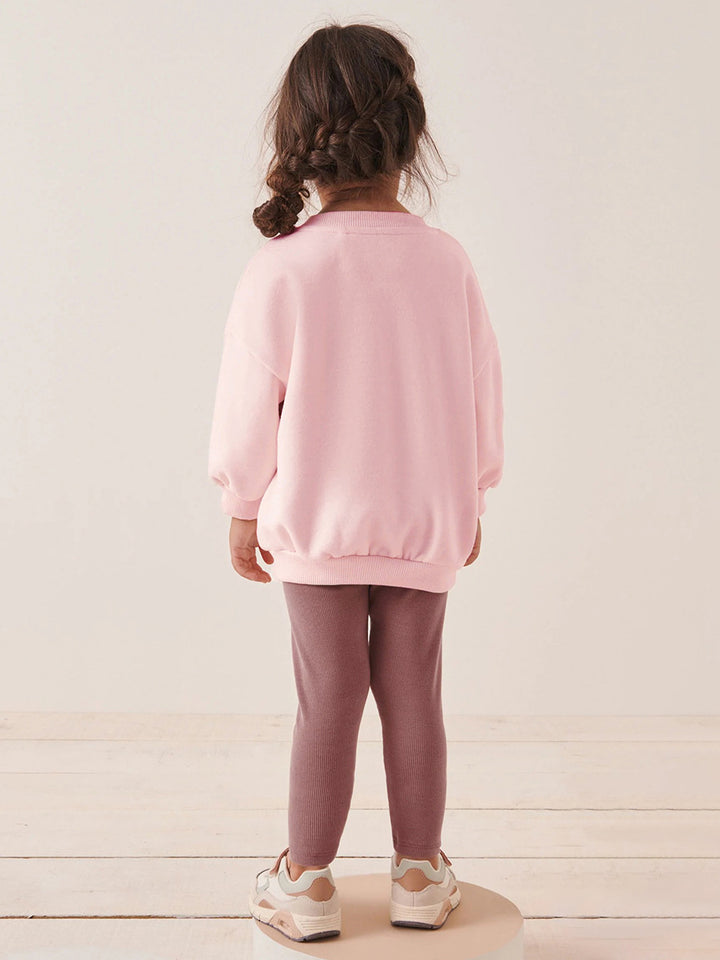 Girls’ Ballet Friends Sweatshirt &amp; Ribbed Leggings Set
