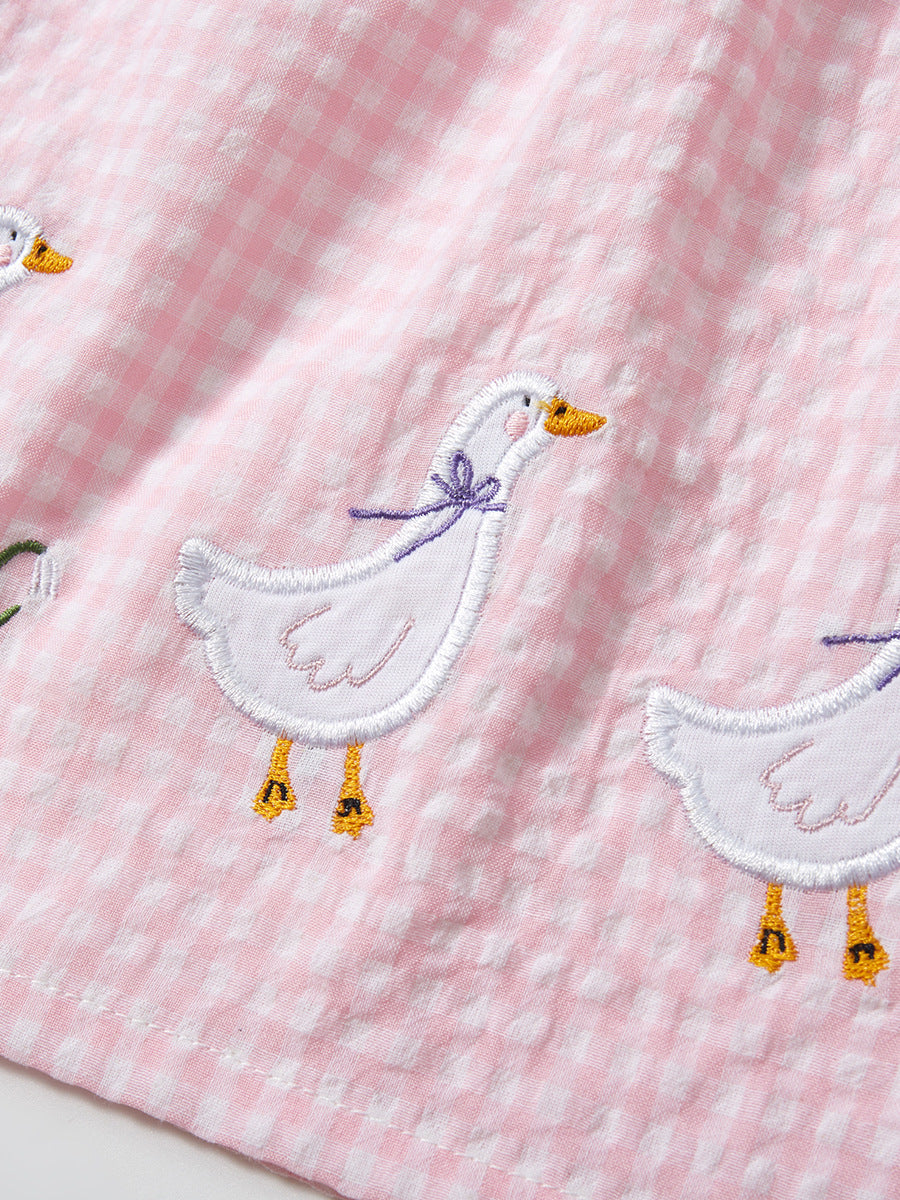 Girls’ Gingham Goose Sleeveless Dress
