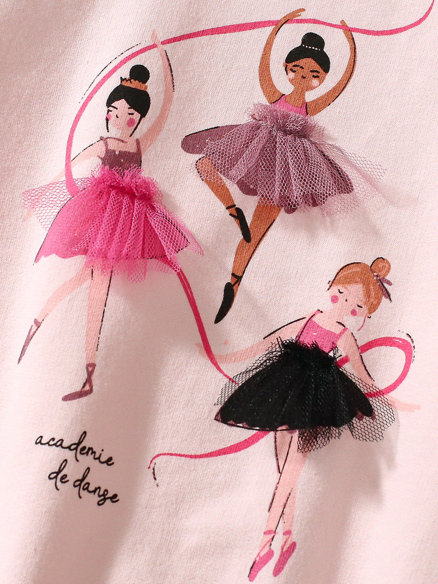 Girls’ Ballet Friends Sweatshirt &amp; Ribbed Leggings Set