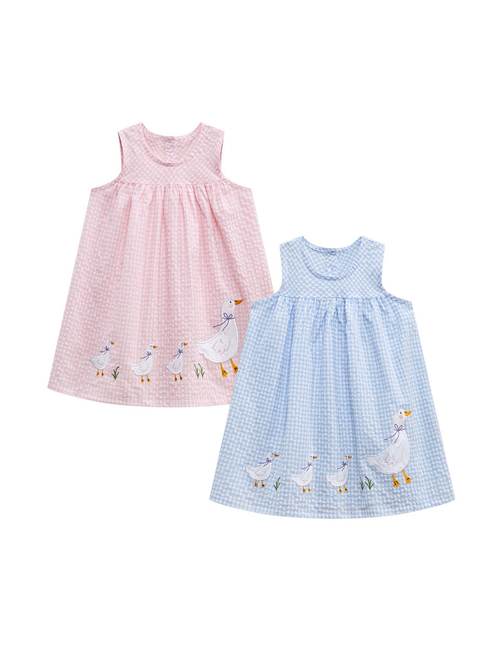 Girls’ Gingham Goose Sleeveless Dress