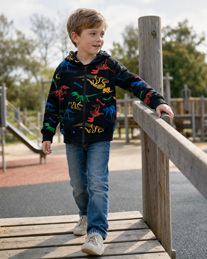 Dino Bones Zip Hoodie Jacket