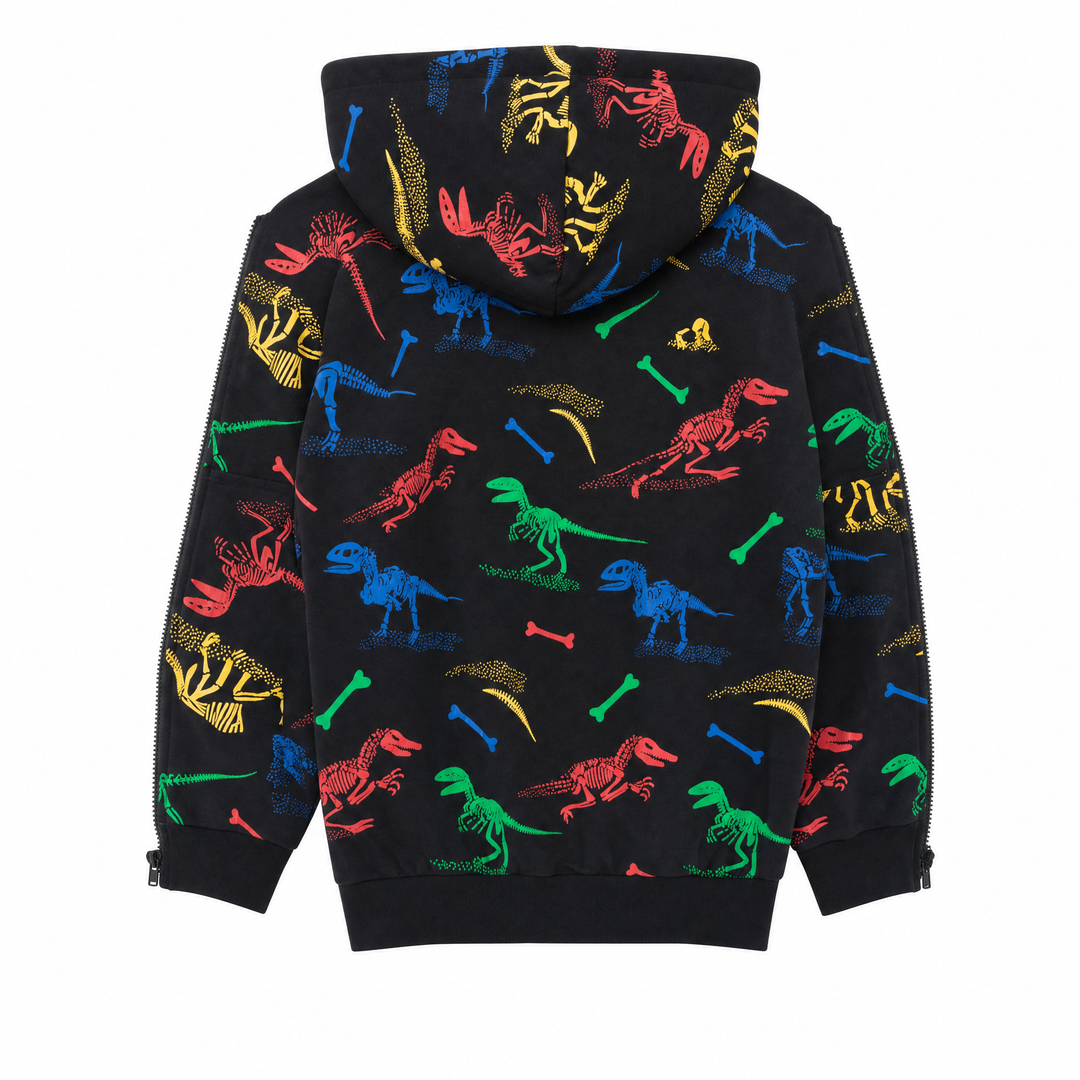 Dino Bones Zip Hoodie Jacket