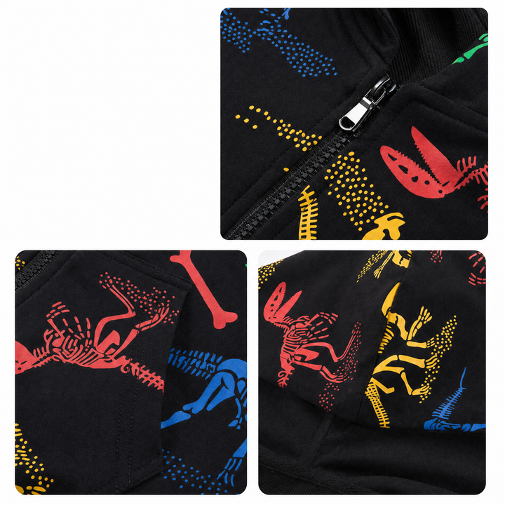 Dino Bones Zip Hoodie Jacket