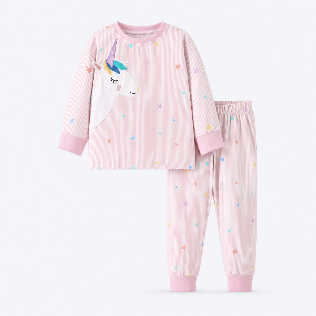 Girls’ Unicorn Cotton-Blend Pajama Set