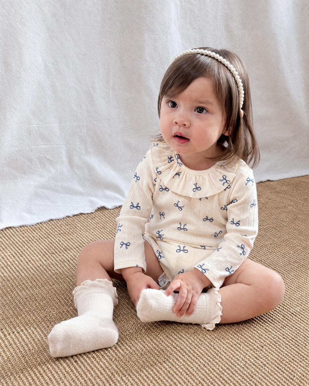 Ruffle Collar Cotton Baby Bodysuit