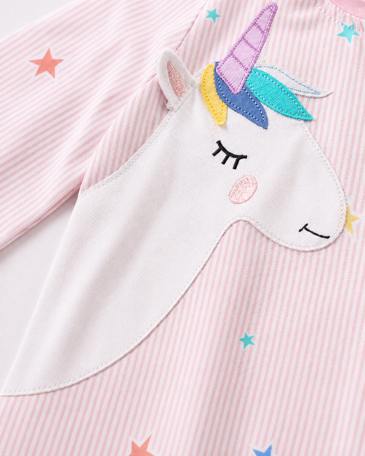 Girls’ Unicorn Cotton-Blend Pajama Set