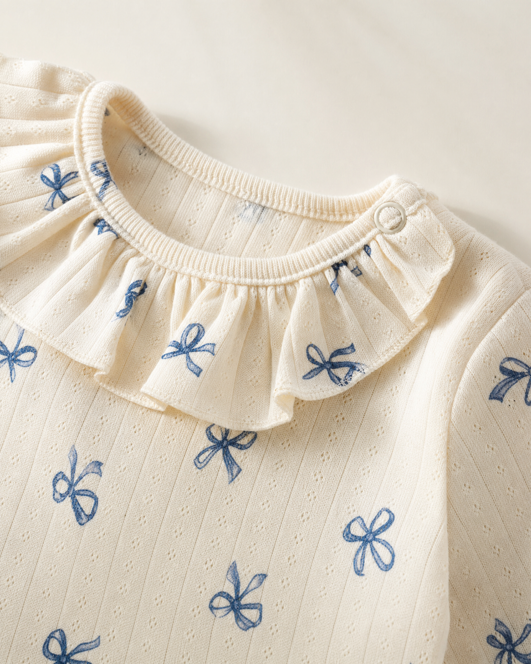 Ruffle Collar Cotton Baby Bodysuit