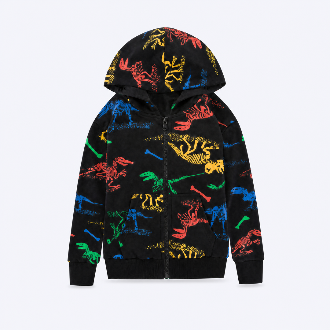 Dino Bones Zip Hoodie Jacket